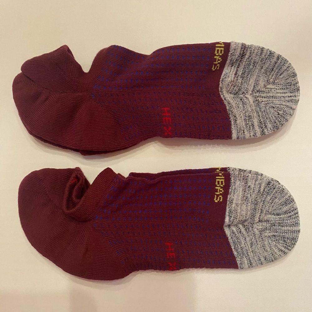 Bombas 2 Pairs Men's Honeycomb Burgundy Hex-Tec Socks Size XL 13.5-16